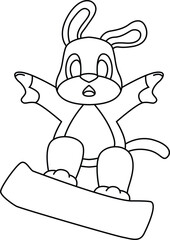 Dog Snowboarder Snowboard Winter sports Animal Vector Graphic Art Illustration