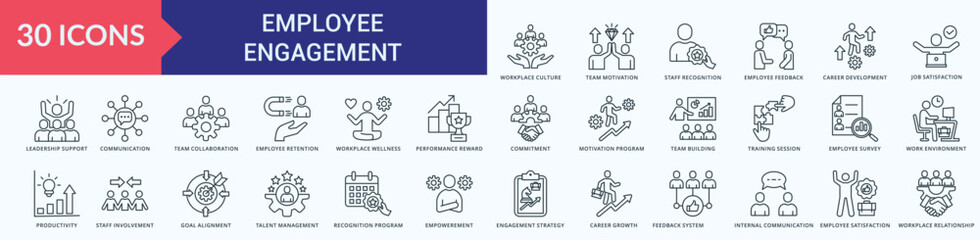 Employee Engagement Icon Pack Illustration Vector