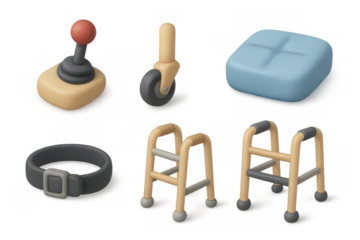 Accessible mobility aid icon set for digital design and applications