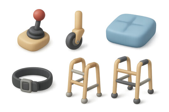 Accessible mobility aid icon set for digital design and applications
