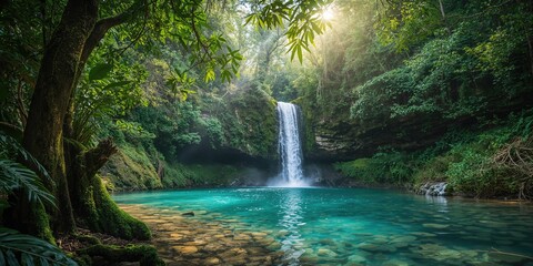 Naklejka premium Silver shorthair cat portrait on blue background emphasizing feline elegance, isolation