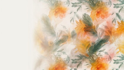 Blurry fuzzy floral pattern in the background, suitable for textile or fabric design, abstract flowers with blurred colors