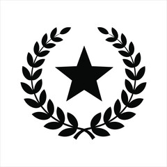 Victory laurel wreath with star excellence award vector icon