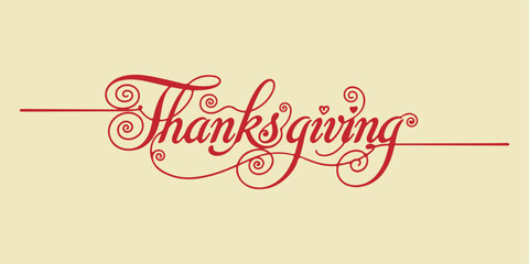 Set of two Thanksgiving typography graphics featuring elegant handwritten script and flourishes. Highlights seasonal celebration, gratitude, and autumn themes for banners and greetings.