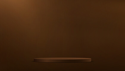 Dark Brown background vector 3d with Brown podium Space for selling products on the website. Abstract wallpaper design with copy space to display your products. Vector illustration.