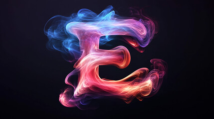 Glowing gradient of letter E