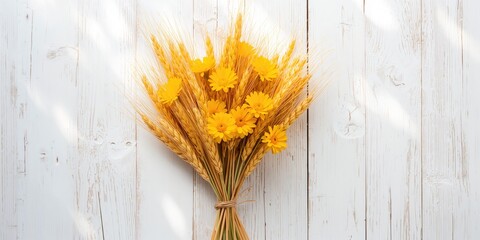 Fototapeta premium White washbasin in bathroom with accessories on tray, used for preparing hotel spa treatments or home bath routines