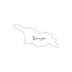 georgia map icon outline vectors illustration.