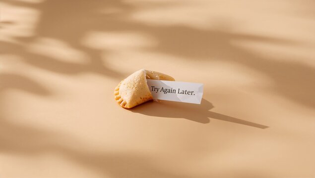 A fortune cookie on a plain surface emphasizes snack packaging, used for conveying messages during meals
