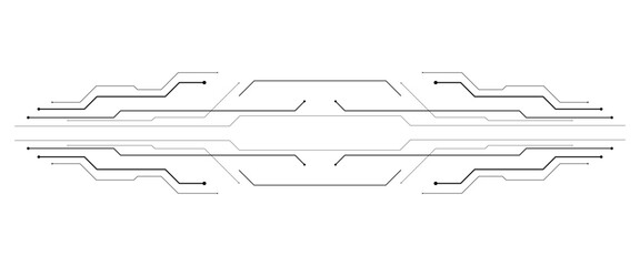 Digital techno circuit line networked technology background in abstract vector png..	