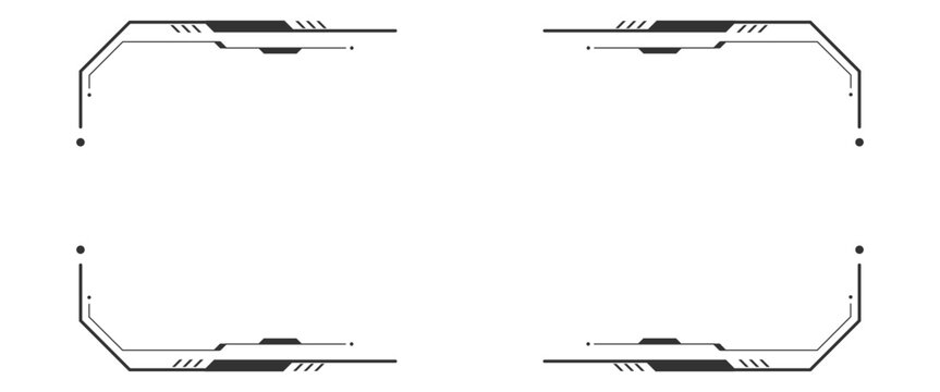 Vector control panel modern frames black technology futuristic control screen digital png..