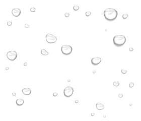 Realistic water drops. PNG drops, condensation on the window, transparent water drop. Abstract water drops, bubbles on transparent background, digital liquid design