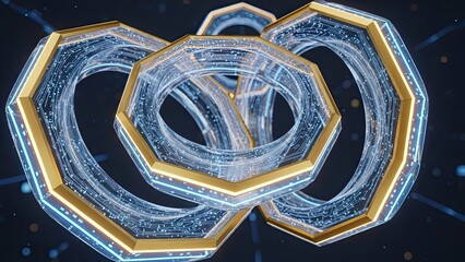 Stunning futuristic technology rings with circuit patterns and glowing lights for cutting edge innovation concepts and modern technology applications