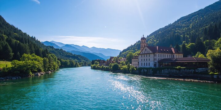 Tall skyscrapers dominate an urban skyline in a desert climate, emphasizing modern architecture and city growth, Earth Day