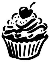 Cherry cupcake silhouette