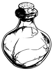 Vintage glass decanter sketch
