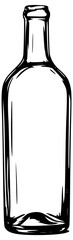 Hand-drawn wine bottle outline
