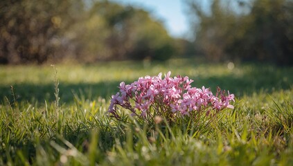 Obraz premium Pink flowers blooming in a bushland setting, ideal for floral background design