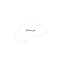 Burkina faso map icon outline design style.