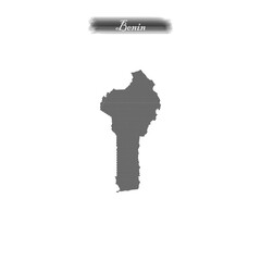 Benin icon map outline symbol design.