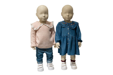 Two full length child mannequins