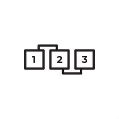 Prioritization icon symbolizing task ranking, sequential planning, and importance ordering, representing time management, goal alignment, project scheduling, focused resource allocation in business.