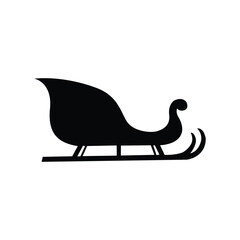Santa Sleigh Silhouette Icon Christmas Holiday Vector Illustration