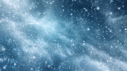 Fototapeta premium Soft snowy winter background with floating frost particles and cool blue tones