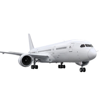 Modern commercial jet airplane on the ground ready for travel and transportation