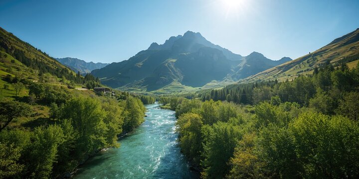 Snow-covered lawns and a frozen lake viewed from the coast, emphasizing winter landscape preservation - Powered by Adobe
