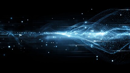 Dynamic blue light streaks illuminate abstract network, perfect for modern technology or futuristic design projects and innovative concepts
