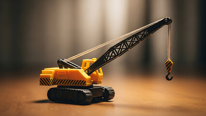 Detailed Toy Crane Model with Intricate Design and Realistic Features.