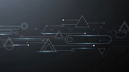 Modern technology background with geometric shapes and glowing lines offers a sleek and futuristic vibe for tech companies and innovative projects