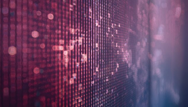 Close-up of a digital display with pixel grid used as a layout background, emphasizing screen technology and interface design