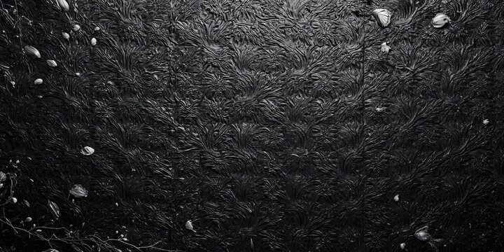 Black and white horizontal relief convex pattern used as a background for text and layout design, emphasizing texture and visual interest