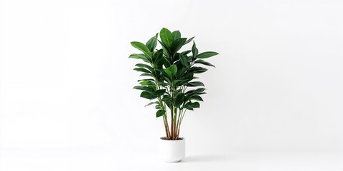 Side view of a home office workspace with a blank notebook and laptop, emphasizing focused work environment