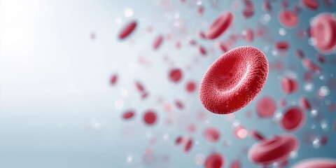 Medical illustration of blood cells with a large platelet, emphasizing blood clotting processes, World Blood Donor Day
