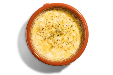Grilled provolone cheese seasoned with oregano isolated no background cutout