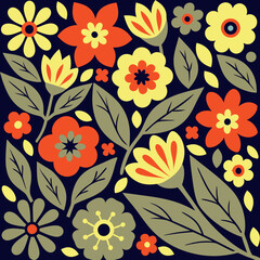 Decorative colorful seamless background with floral elements vector with illustration