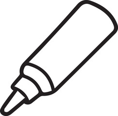 Hand-drawn doodle vector illustration of a glue jar, created in simple black and white line art for craft themes, DIY projects, school supplies, creative designs and coloring pages.