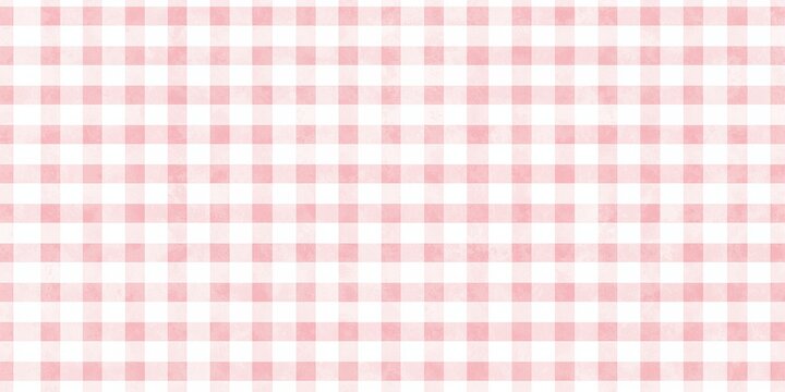 Pastel Pink Gingham watercolor seamless pattern used as background for textiles, design projects, or surface decoration