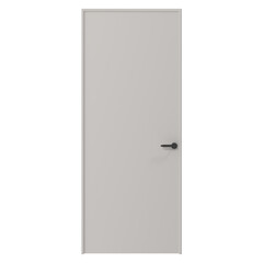 Modern interior door with a minimalist design and a black handle against a white background