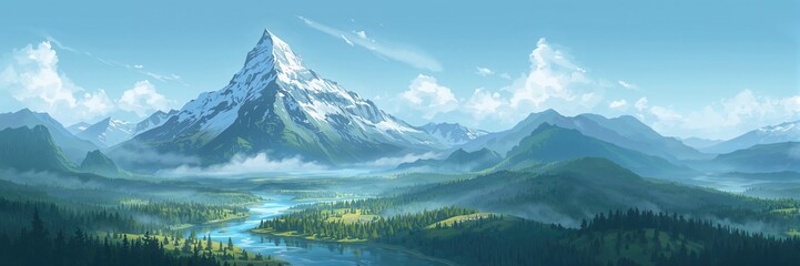 Fictional fantasy landscape with natural features, ideal for video game backgrounds, emphasizing realism and digital artistry