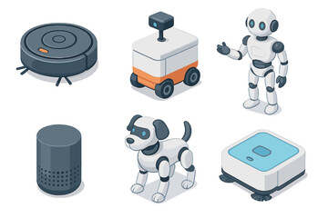 Collection of modern robots and smart devices for home automation
