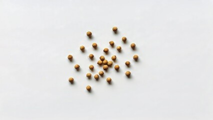 Organic Mustard Seeds Scattered on White Background High Resolution