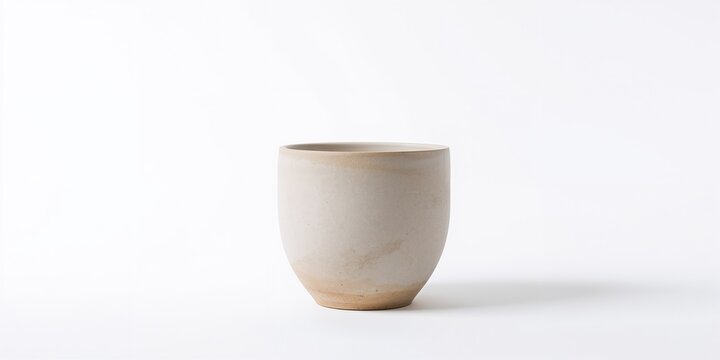 Flower pot on white background, emphasizing growth and gardening, suitable for layout design or editorial headers