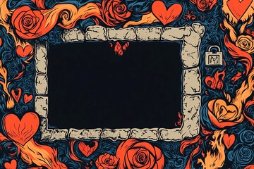 Unique volcanic passion frame for heartfelt celebrations on Valentine's Day, Mother's Day, and International Women's Day