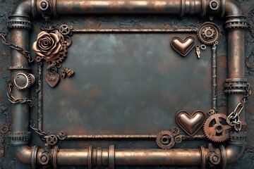 Industrial pipe frame for Valentine's Day, Mother's Day, and weddings