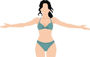 ダイエットに成功した女性のイラスト