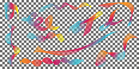 Vibrant abstract fluid gradient shapes collection, modern art